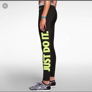 Nike green and black leggings